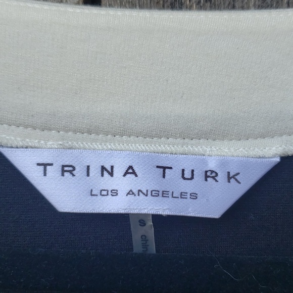 Trina Turk Black White Top Blouse Small - Picture 2 of 8